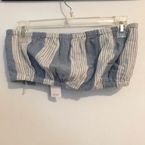AE NWT top/bralette blue and white stripe